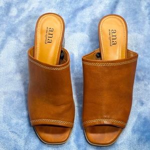 ANA “a new approach” Beach Healed Sandals - Cognac size 7